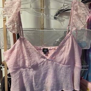 PacSun Light Pink Lace Strap Tank Top